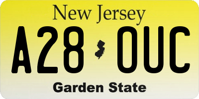 NJ license plate A28OUC
