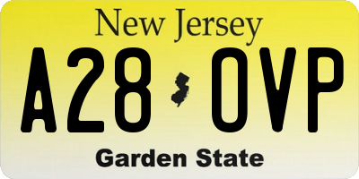 NJ license plate A28OVP