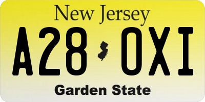NJ license plate A28OXI