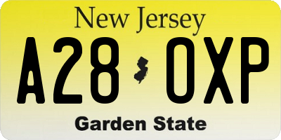 NJ license plate A28OXP