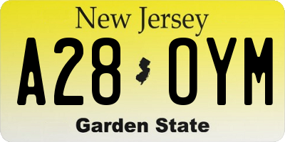 NJ license plate A28OYM