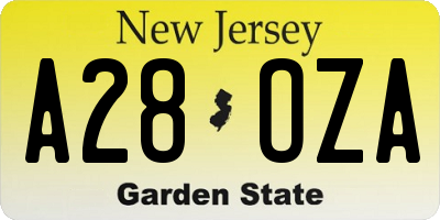 NJ license plate A28OZA