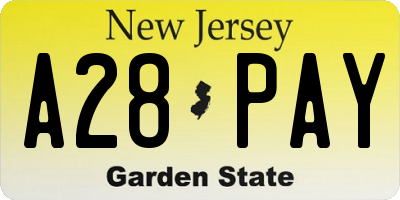 NJ license plate A28PAY