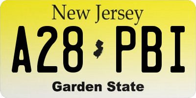NJ license plate A28PBI