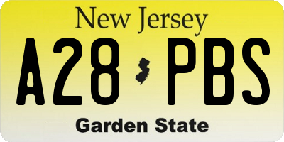NJ license plate A28PBS