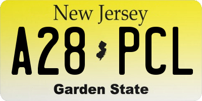 NJ license plate A28PCL