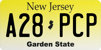 NJ license plate A28PCP