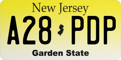 NJ license plate A28PDP
