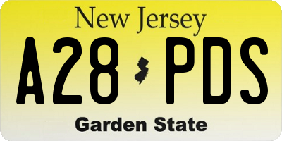 NJ license plate A28PDS