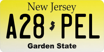 NJ license plate A28PEL