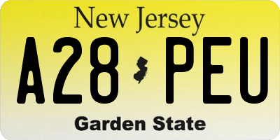 NJ license plate A28PEU