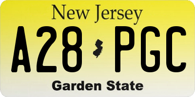 NJ license plate A28PGC