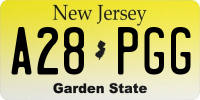 NJ license plate A28PGG