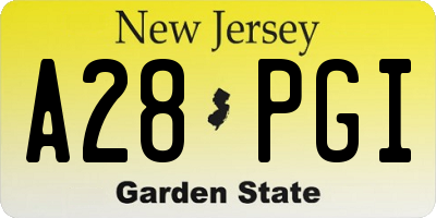NJ license plate A28PGI
