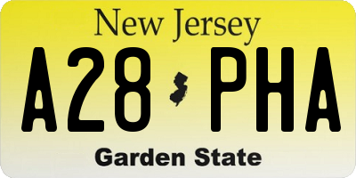 NJ license plate A28PHA