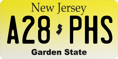 NJ license plate A28PHS