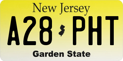 NJ license plate A28PHT