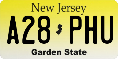 NJ license plate A28PHU