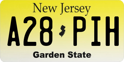 NJ license plate A28PIH