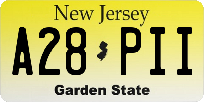 NJ license plate A28PII