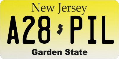 NJ license plate A28PIL