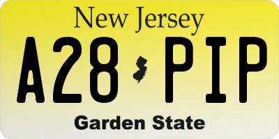 NJ license plate A28PIP