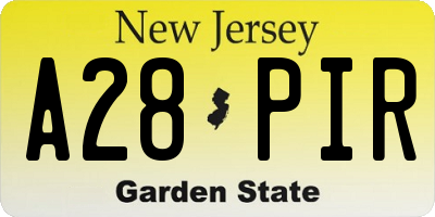 NJ license plate A28PIR