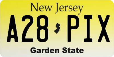 NJ license plate A28PIX