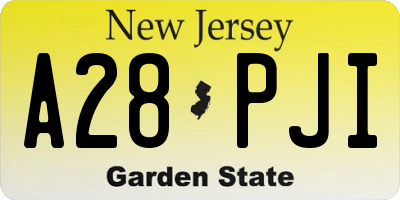 NJ license plate A28PJI