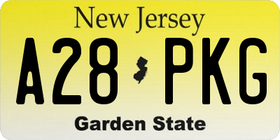 NJ license plate A28PKG