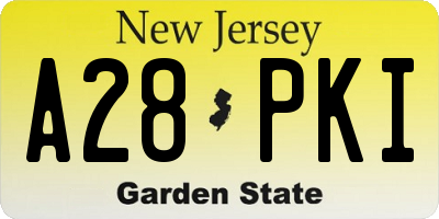 NJ license plate A28PKI