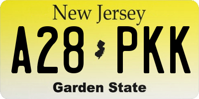 NJ license plate A28PKK