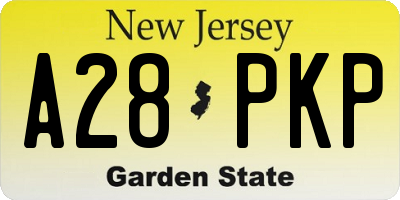 NJ license plate A28PKP
