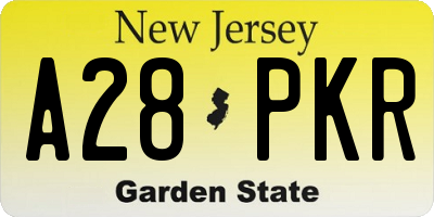 NJ license plate A28PKR