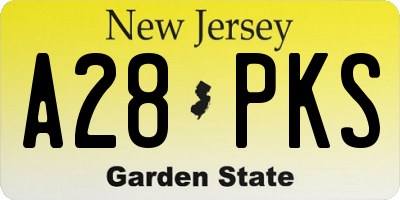 NJ license plate A28PKS