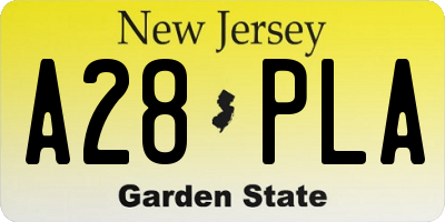 NJ license plate A28PLA