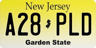 NJ license plate A28PLD