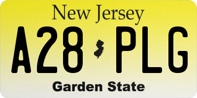 NJ license plate A28PLG