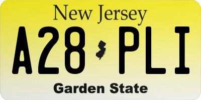 NJ license plate A28PLI