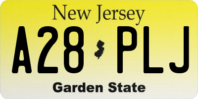 NJ license plate A28PLJ