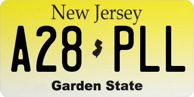 NJ license plate A28PLL