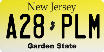 NJ license plate A28PLM