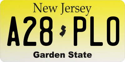 NJ license plate A28PLO