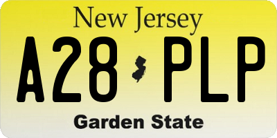 NJ license plate A28PLP