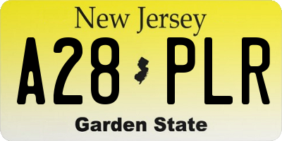 NJ license plate A28PLR