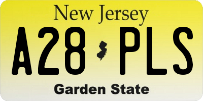 NJ license plate A28PLS