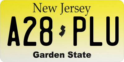 NJ license plate A28PLU