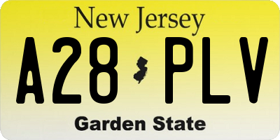 NJ license plate A28PLV