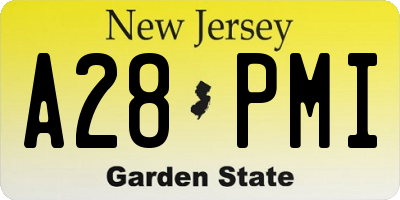 NJ license plate A28PMI