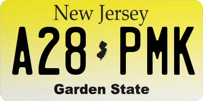 NJ license plate A28PMK